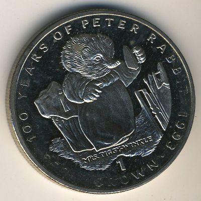 1993_Gibraltar_1_krona_medno-nikelevyy_splav_Ezhiha_missis_Tuff.jpg